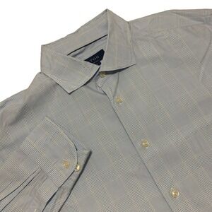 ETON Dress Shirt Mens 18 46 XXL Contemporary Light Blue‎ Plaid Button Up Preppy